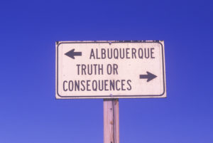 A sign that reads Albuquerque/Truth or Consequences