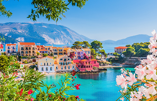 Kefalonia, Greece. Colorful village of Assos in Kefalonia.