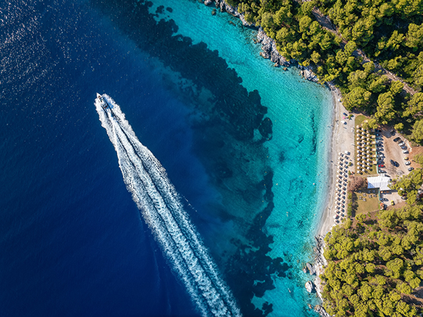 Ftelia beach at Skopelos island, Sporades, Greece