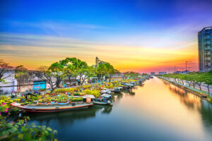 Floating flower market, Ho Chi Minh