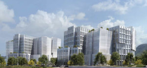 Artists’ renderings of Frank Gehry’s Burbank complex