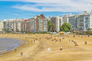 Pocitos beach in Montevideo Uruguay