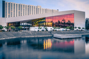 The Spokane Convention Center features exhibit halls, ballrooms and outdoor spaces for a variety of events. The exhibit halls comprise the majority of the space and serve as the venue for many trade shows, sporting events and conventions.