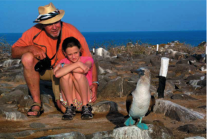 Up close with a Galápagos blue- footed booby